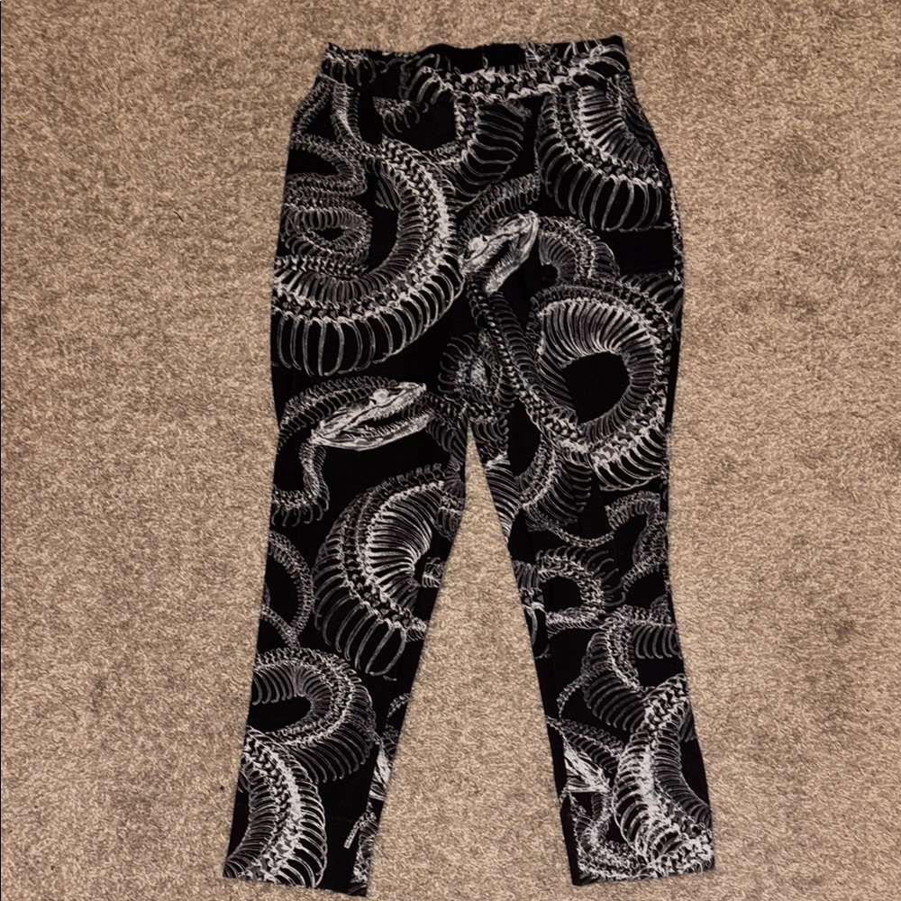Black and White Snake Print Pants